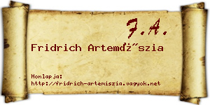 Fridrich Artemíszia névjegykártya
